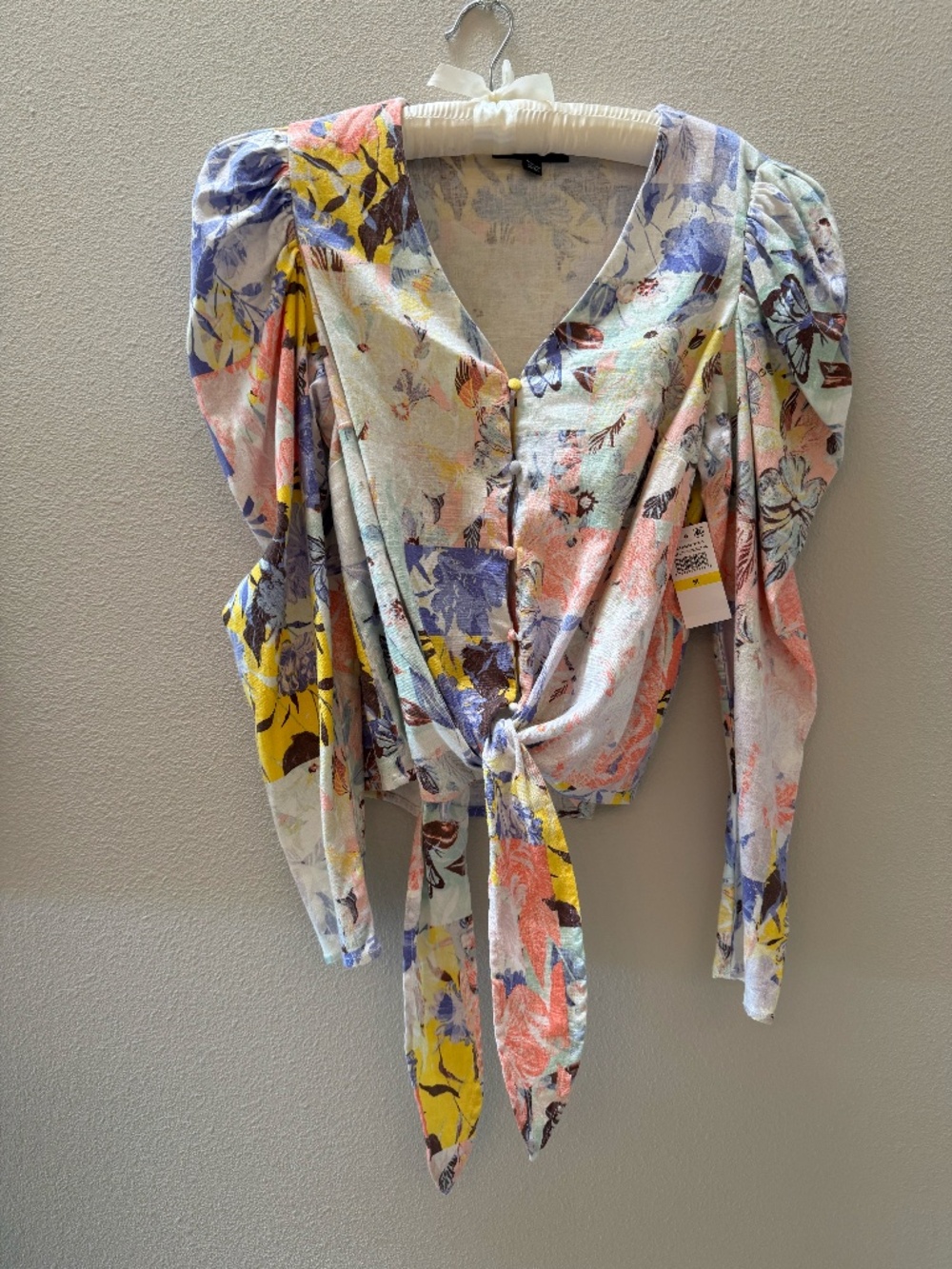 Lovely linen combo fabric blouse
